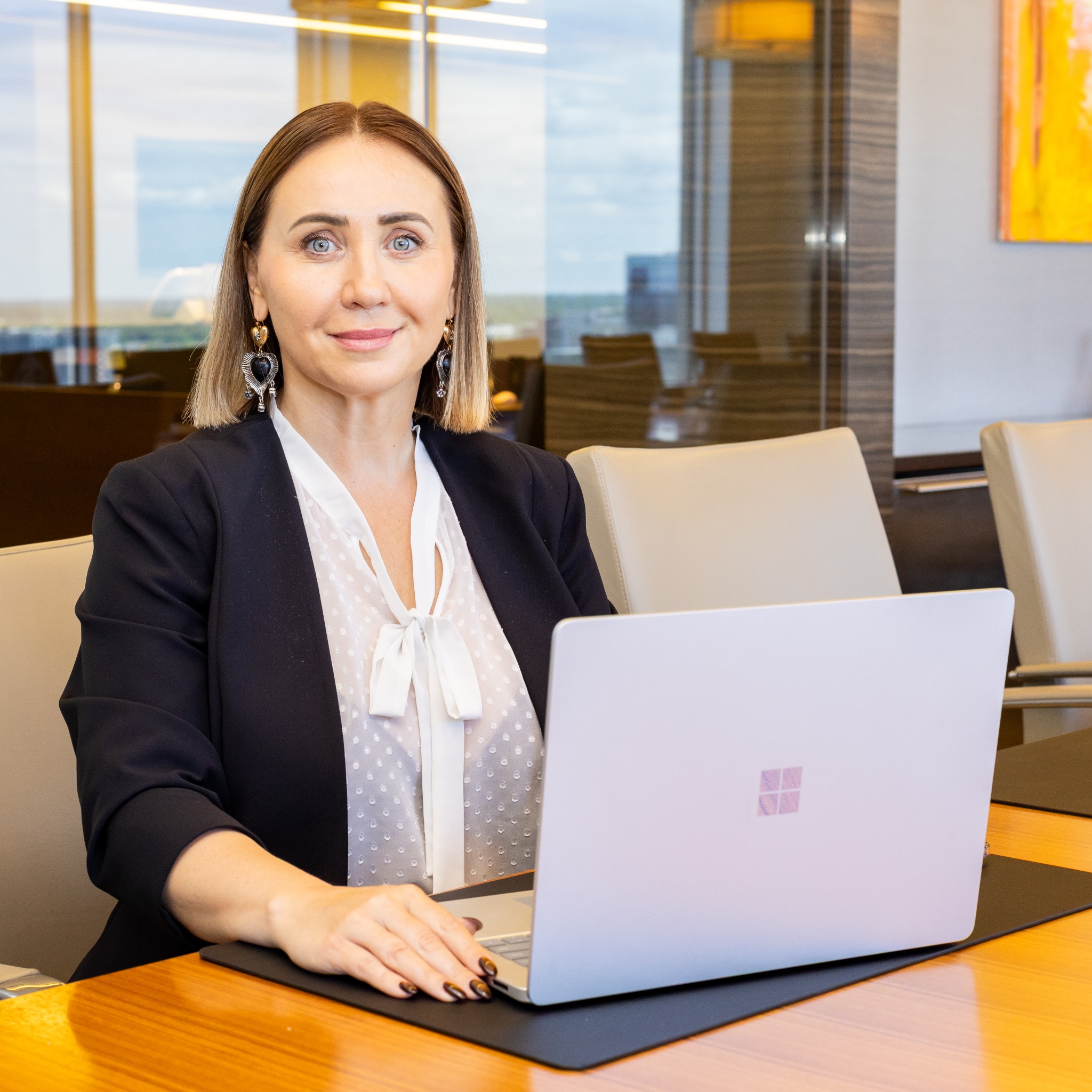 Alexandra Sokolenko with laptop